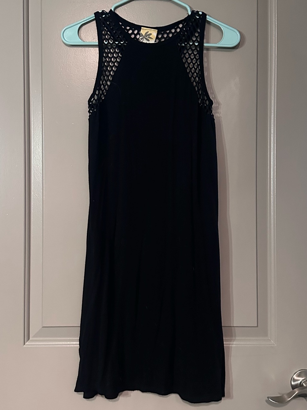 Lily Bleu Black Beach Label Top with Yellow Accent